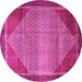 Round Persian Pink Traditional Rug, tr790pnk