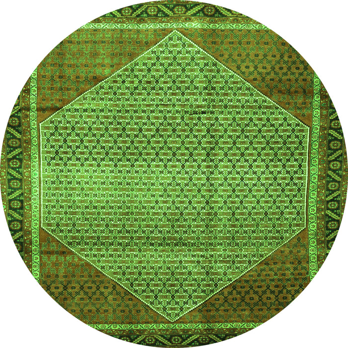Square Persian Green Traditional Rug, tr790grn