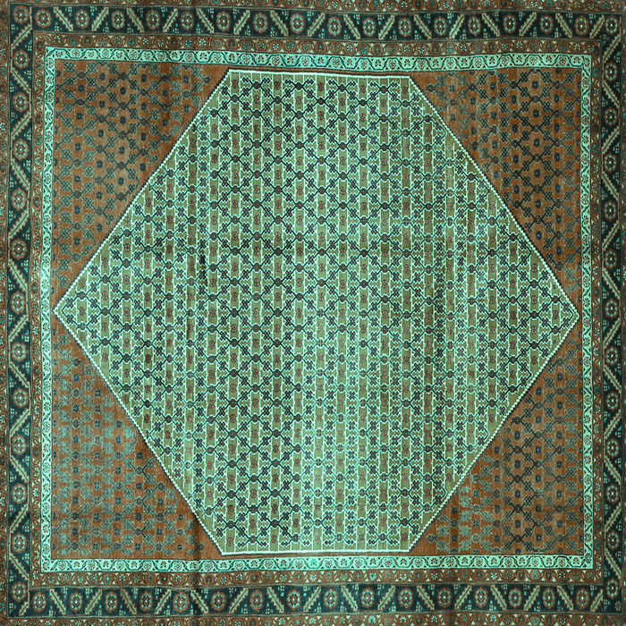 Square Persian Turquoise Traditional Rug, tr790turq