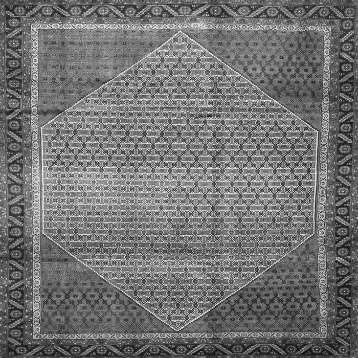 Round Machine Washable Persian Gray Traditional Rug, wshtr790gry