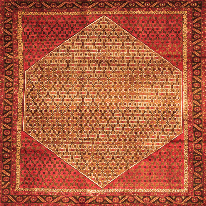 Serging Thickness of Persian Orange Traditional Rug, tr790org