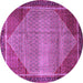 Round Persian Purple Traditional Rug, tr790pur