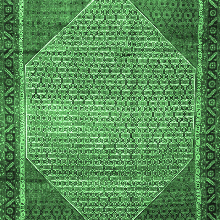 Machine Washable Persian Emerald Green Traditional Area Rugs, wshtr790emgrn