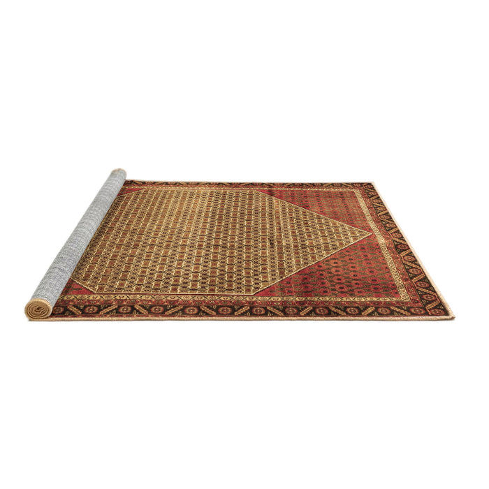 Sideview of Machine Washable Persian Brown Traditional Rug, wshtr790brn