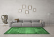 Machine Washable Persian Emerald Green Traditional Area Rugs in a Living Room,, wshtr790emgrn