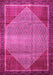 Machine Washable Persian Pink Traditional Rug, wshtr790pnk