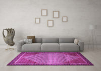 Machine Washable Persian Purple Traditional Rug, wshtr790pur