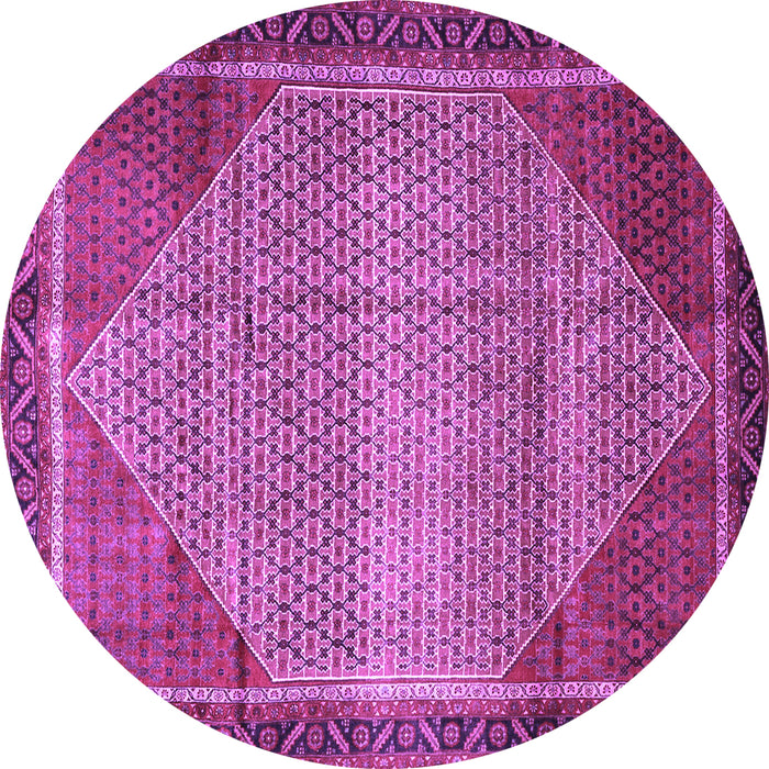 Round Machine Washable Persian Purple Traditional Area Rugs, wshtr790pur