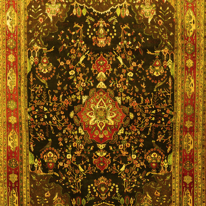 Machine Washable Persian Yellow Traditional Rug, wshtr791yw