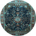 Round Persian Light Blue Traditional Rug, tr791lblu