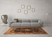 Machine Washable Persian Brown Traditional Rug in a Living Room,, wshtr791brn