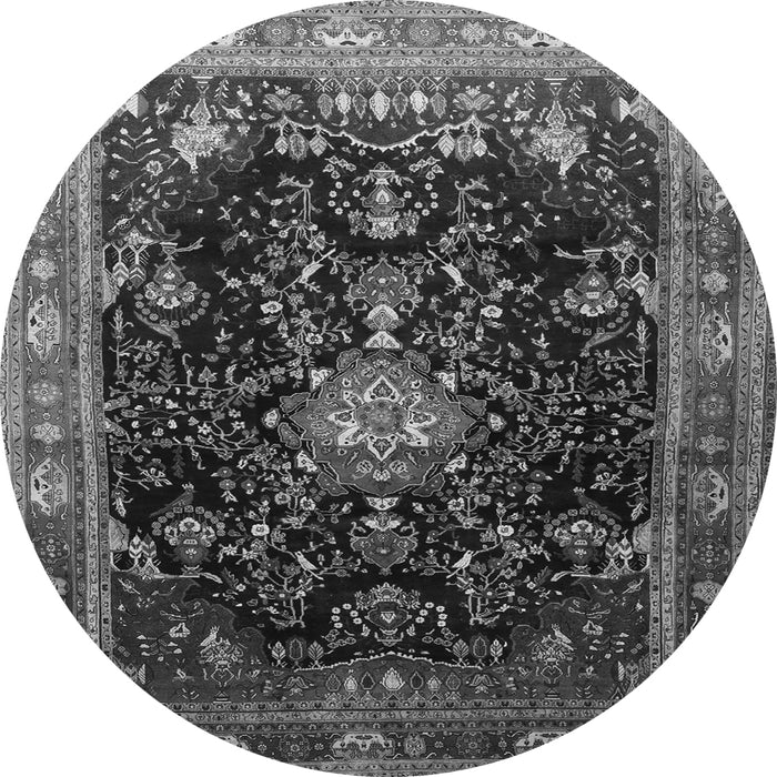 Machine Washable Persian Gray Traditional Rug, wshtr791gry