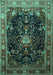 Machine Washable Persian Turquoise Traditional Area Rugs, wshtr791turq