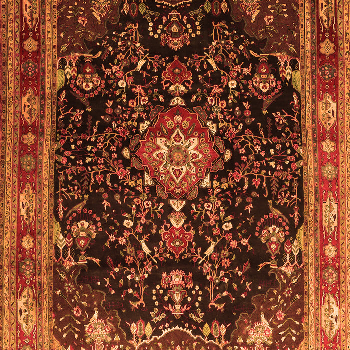 Serging Thickness of Machine Washable Persian Orange Traditional Area Rugs, wshtr791org