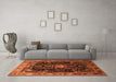 Machine Washable Persian Orange Traditional Area Rugs in a Living Room, wshtr791org