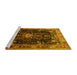 Sideview of Machine Washable Persian Yellow Traditional Rug, wshtr791yw