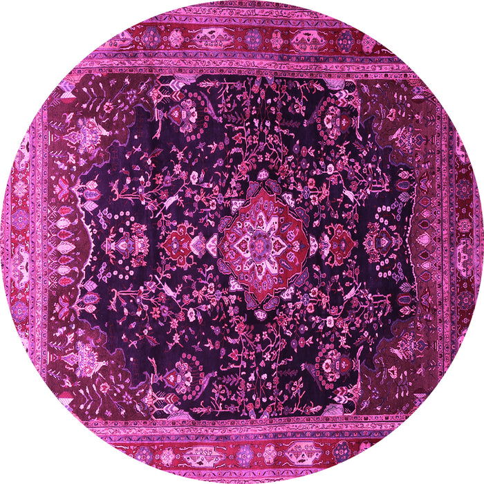 Round Persian Pink Traditional Rug, tr791pnk