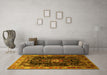 Machine Washable Persian Yellow Traditional Rug in a Living Room, wshtr791yw