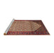 Sideview of Machine Washable Traditional Saffron Red Rug, wshtr792