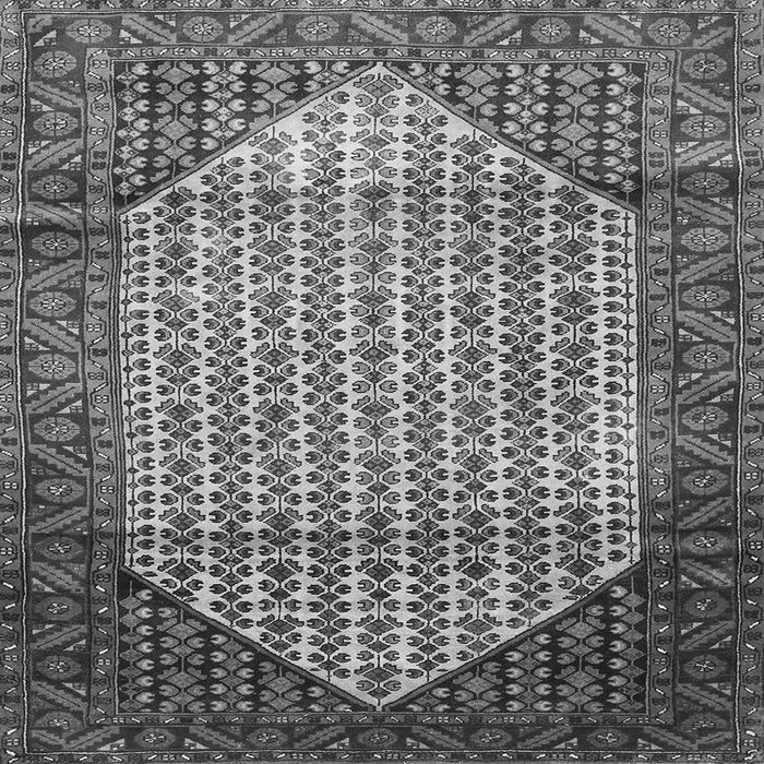 Round Machine Washable Persian Gray Traditional Rug, wshtr792gry