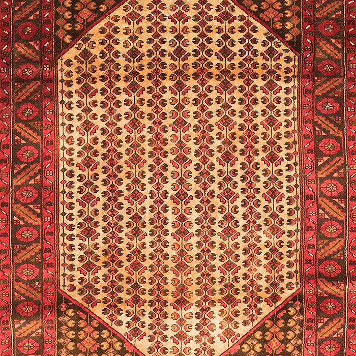 Serging Thickness of Machine Washable Persian Orange Traditional Area Rugs, wshtr792org
