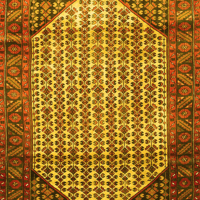 Machine Washable Persian Yellow Traditional Rug, wshtr792yw