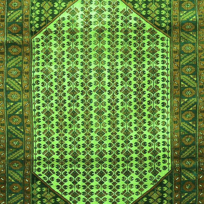 Serging Thickness of Machine Washable Persian Green Traditional Area Rugs, wshtr792grn
