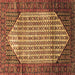 Square Machine Washable Persian Brown Traditional Rug, wshtr792brn