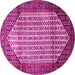 Round Persian Pink Traditional Rug, tr792pnk