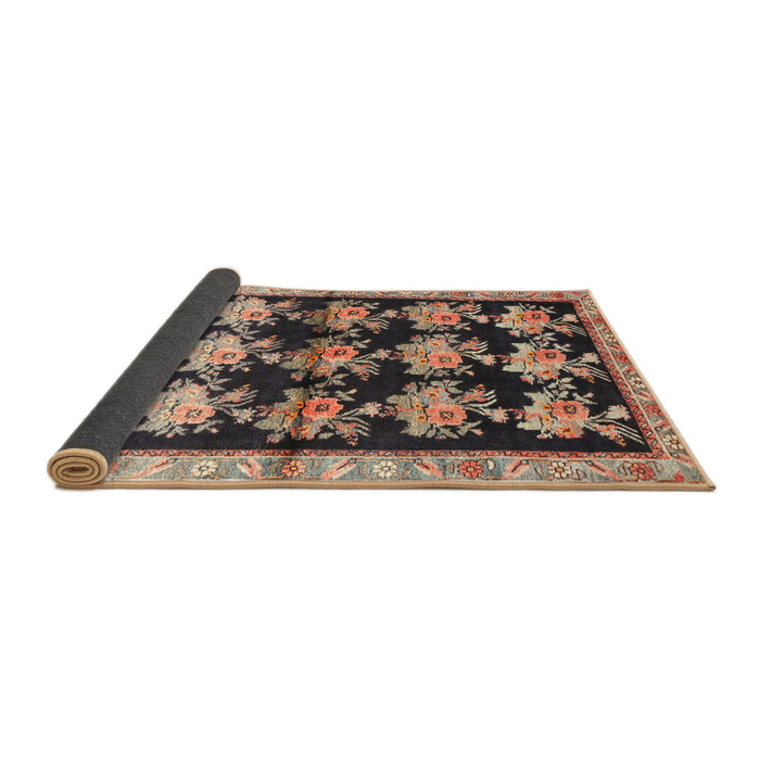 Sideview of Traditional Dark Brown Persian Rug, tr793