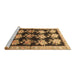 Sideview of Machine Washable Persian Brown Traditional Rug, wshtr793brn