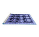 Sideview of Machine Washable Persian Blue Traditional Rug, wshtr793blu