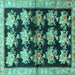 Square Persian Turquoise Traditional Rug, tr793turq