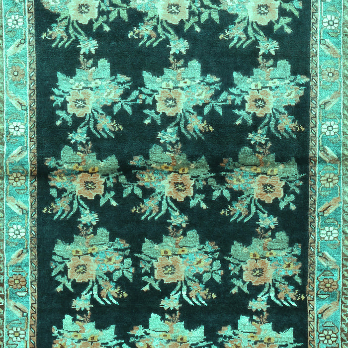 Machine Washable Persian Turquoise Traditional Area Rugs, wshtr793turq