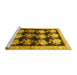 Sideview of Machine Washable Persian Yellow Traditional Rug, wshtr793yw