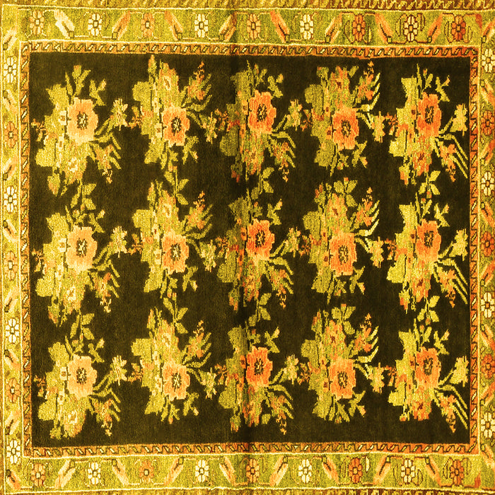 Square Persian Yellow Traditional Rug, tr793yw