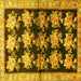 Square Persian Yellow Traditional Rug, tr793yw