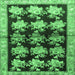 Square Persian Emerald Green Traditional Rug, tr793emgrn