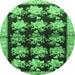 Round Persian Emerald Green Traditional Rug, tr793emgrn