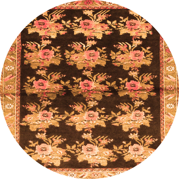 Machine Washable Persian Orange Traditional Area Rugs, wshtr793org