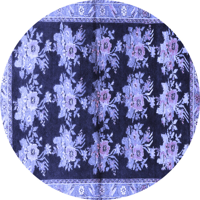 Round Persian Blue Traditional Rug, tr793blu