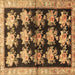 Square Machine Washable Persian Brown Traditional Rug, wshtr793brn