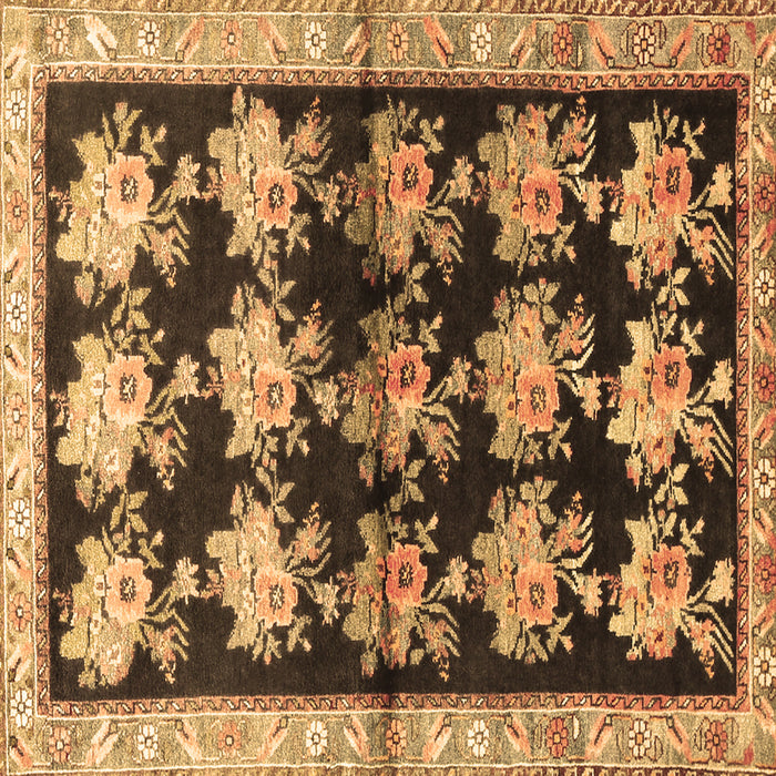 Square Persian Brown Traditional Rug, tr793brn
