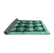 Sideview of Persian Turquoise Traditional Rug, tr793turq