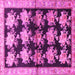 Square Machine Washable Persian Pink Traditional Rug, wshtr793pnk