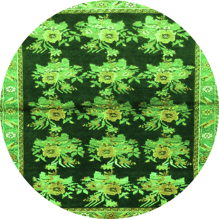 Square Persian Green Traditional Rug, tr793grn