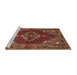 Sideview of Machine Washable Traditional Saffron Red Rug, wshtr794