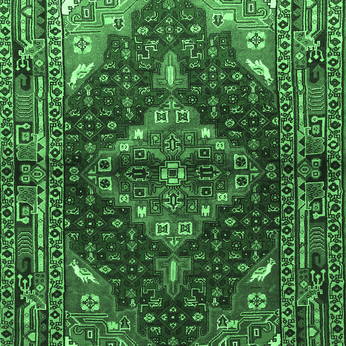 Machine Washable Persian Emerald Green Traditional Area Rugs, wshtr794emgrn