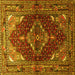 Square Persian Yellow Traditional Rug, tr794yw