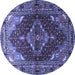 Round Persian Blue Traditional Rug, tr794blu